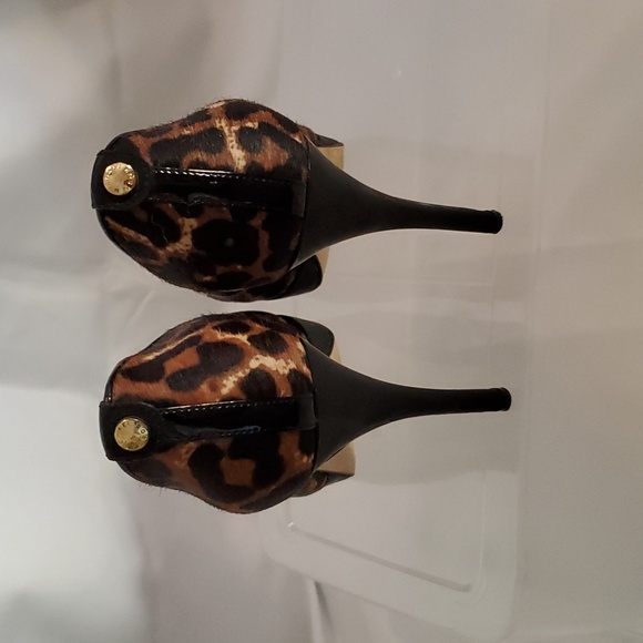 MICHAEL KORS haircalf leopard print platform heels 5.5 - Picture 6 of 13